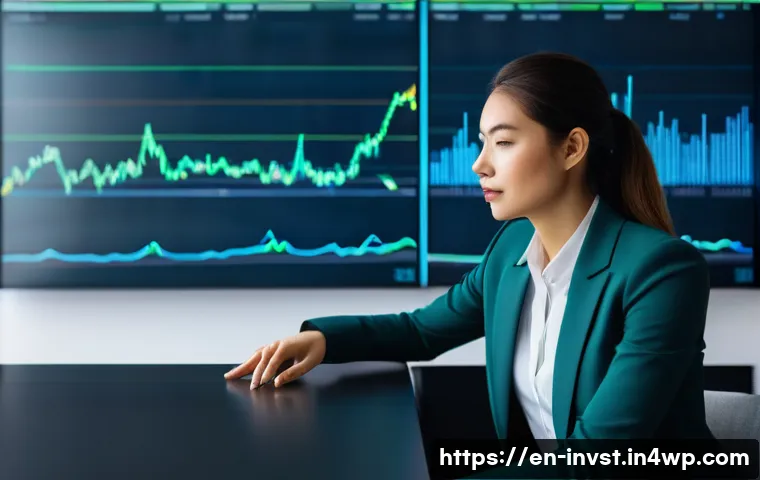 불확실한 시장에서의 심리적 대응 전략 - **Prompt:** A modern investor, approximately 30-40 years old, male or female, sits calmly in a sleek...